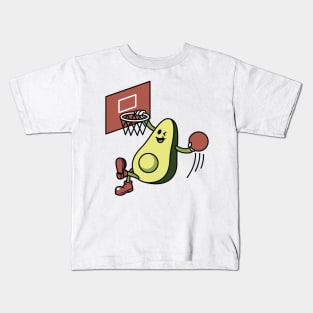 Avocado Playing Basketball Kids T-Shirt